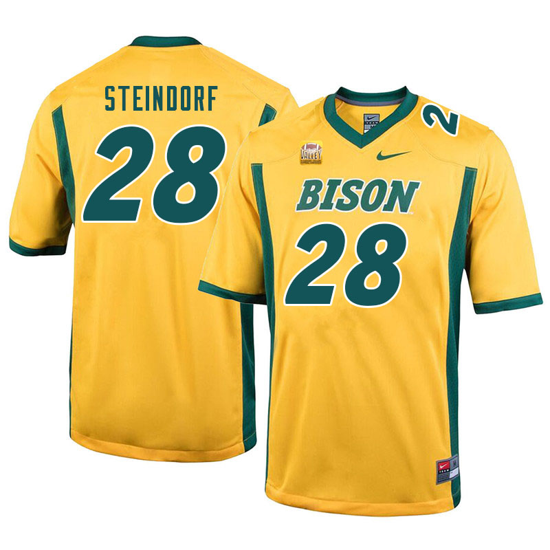 Men #28 Kaedin Steindorf North Dakota State Bison College Football Jerseys Sale-Yellow